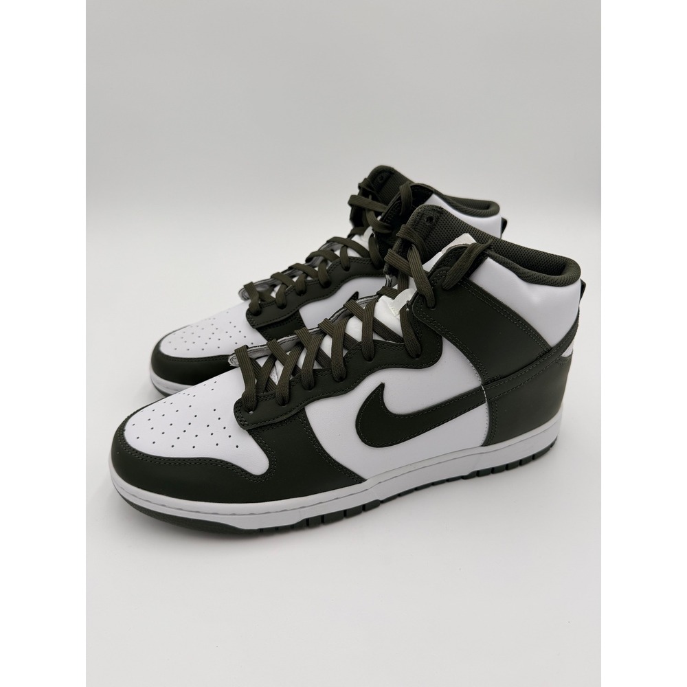 Nike Dunk Hi Retro Olive Green White Mens Sneakers DD1399-107 Size 13